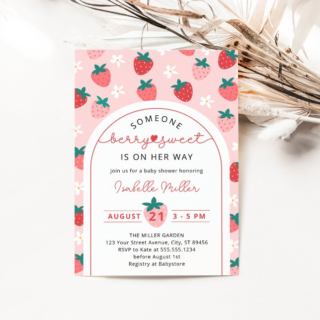 Invitation Berry Sweet Summer Girl Baby shower (Créateur téléchargé)