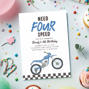 Invitation Besoin de Quad Dirt Bike 4e Anniversaire