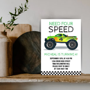 Invitation Besoin de quatre camions monstre de vitesse quatri