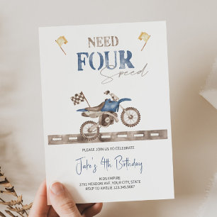 Invitation Besoin de quatre Vitesse en Vélo d'anniversaire