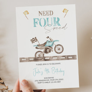 Invitation Besoin de quatre Vitesse en Vélo d'anniversaire
