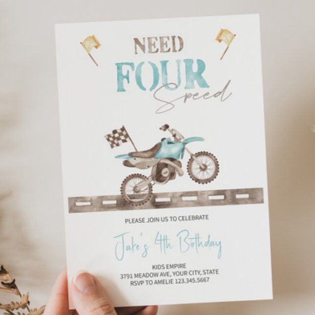 Invitation Besoin de quatre Vitesse en Vélo d'anniversaire (Créateur téléchargé)