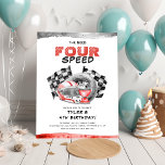 Invitation Besoin de QUATRE vitesses Little Racer 4e annivers<br><div class="desc">Faites de l'anniversaire de votre enfant un événement inoubliable avec The Need FOUR Speed, une invitation amusante et moderne à l'anniversaire de course pour votre petit coureur! Célébrez leur 4ème anniversaire avec un design élégant qui présente un arrière - plan blanc classique accentué par des couleurs vives rouge et noir....</div>