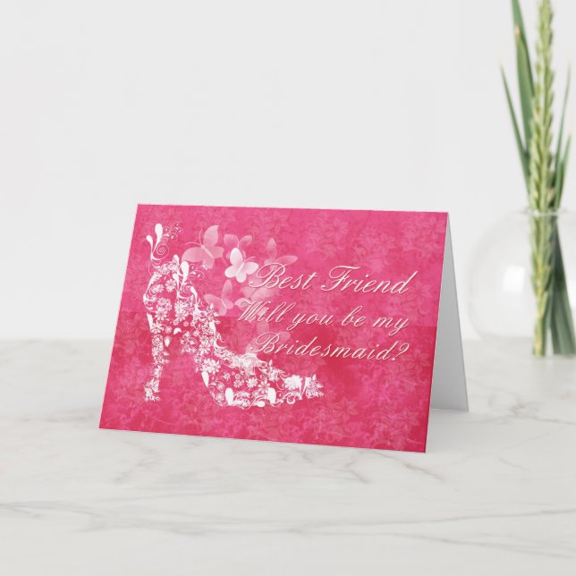 Invitation Best Friend Bridesmaid, tu seras ma Bridesmaid (Devant)