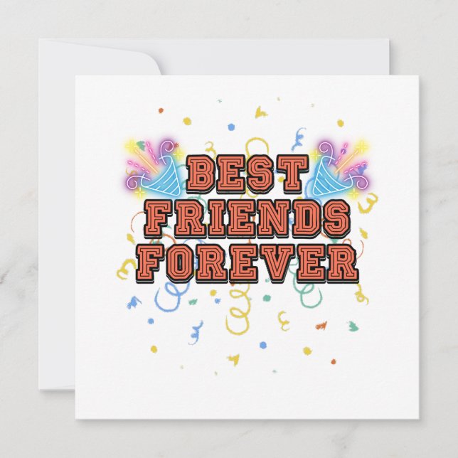 Invitation best friends forever,best friend day, funny, party (Devant)