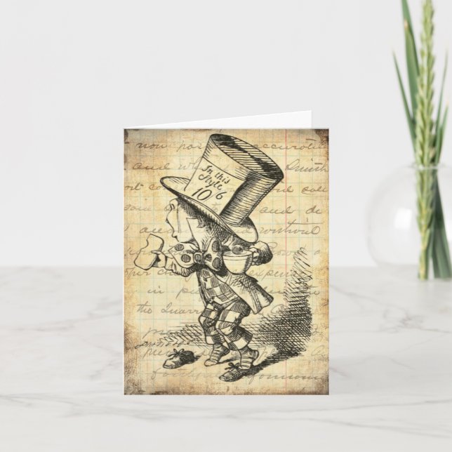 Invitation Best Hatter in Alice in Wonderland Vintage (Devant)