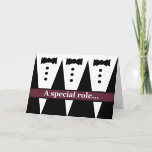 Invitation BEST MAN - Funny Invite with Three Tuxes