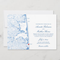 Bethany Beach DE Map Elégant Mariage bleu marine