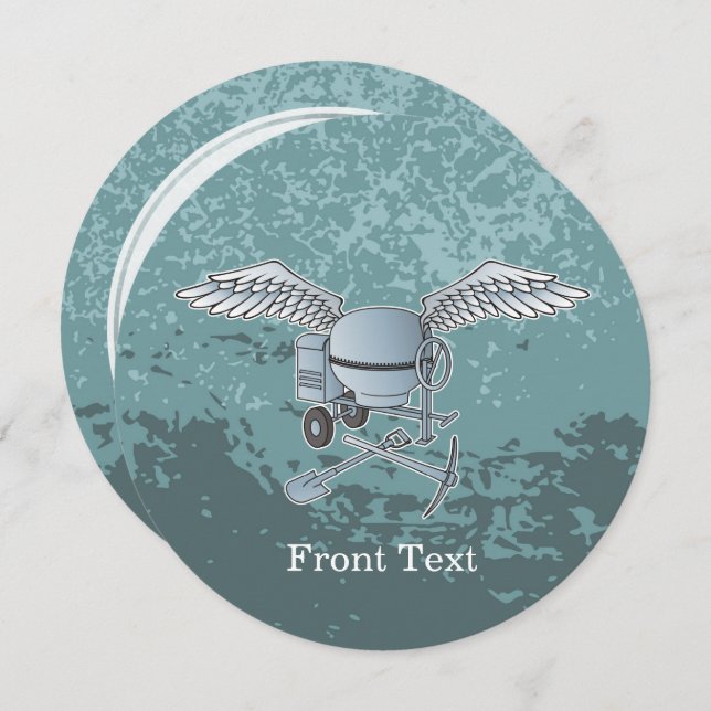 Invitation Béton bleu-gris (Devant / Derrière)