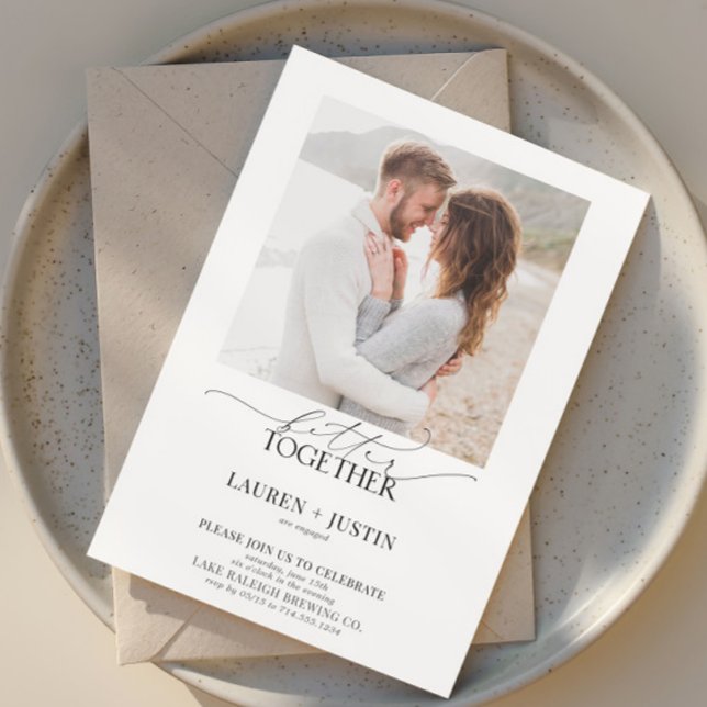 Invitation Better Together Modern Photo Engagement Party (Créateur téléchargé)