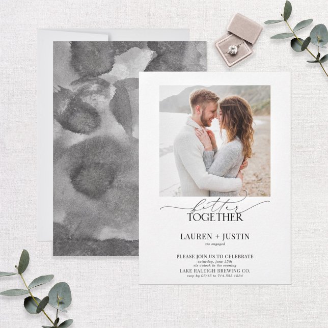 Invitation Better Together Modern Photo Engagement Party (Créateur téléchargé)