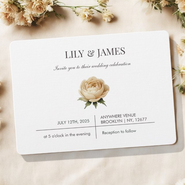 Invitation Beurre Aquarelle Jaune Floral Classic Élégant (Créateur téléchargé)