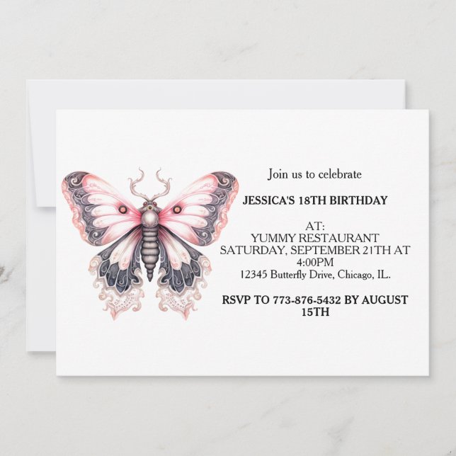 Invitation Beurre coloré mignon fête d'anniversaire (Devant)