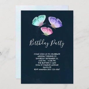 Invitation Beurre d'aquarelle couleur mignonne Anniversaire
