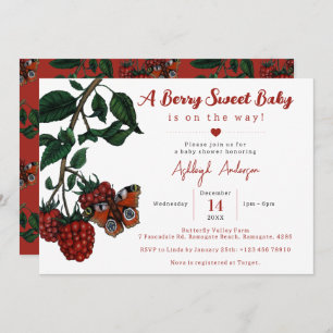 Invitation Beurre de framboise rouge doux Baby shower