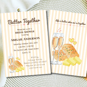 Invitation Beurre Ensemble Fête des mariées Champagne & Pain
