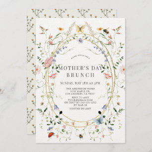 Invitation Beurre fleur sauvage Bee Fête des Mères Brunch