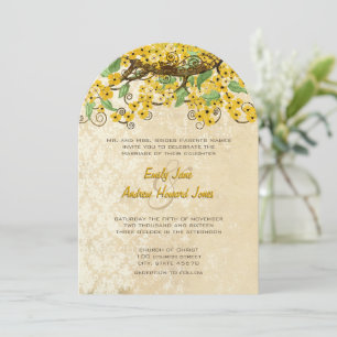 Invitation Beurre Jaune Cerise Fleur Thé Mariage