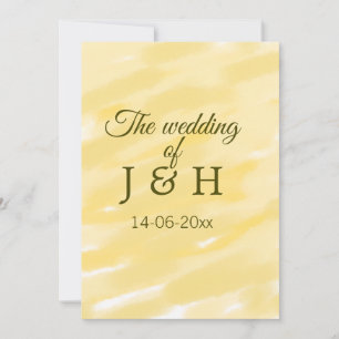 Invitation Beurre jaune pastel le mariage du nom de couple le