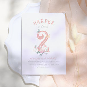 Invitation Beurre mignon Fairytale Filles roses fête d'annive