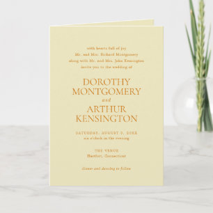 Invitation Beurre moderne Jaune QR Code élégant Mariage