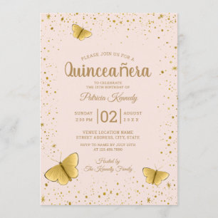 Invitation Beurre-papillon de la Quinceanera à Parties scinti