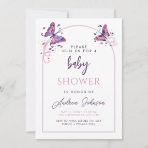 Invitation Beurre rose délicate Fête Baby shower fille