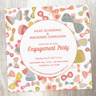 Invitation Beurre rose Green Engagement Party