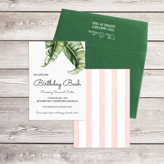 Invitation Beverly Hills Green & Pink Anniversaire Party