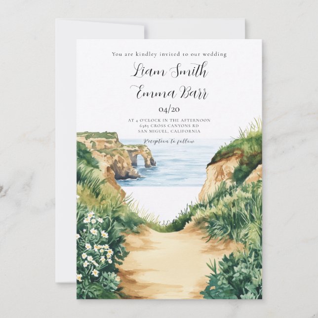Invitation Biarritz France Mariage de Destination (Devant)