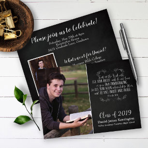 Invitation Bible chrétienne moderne Verse Graduation Photo