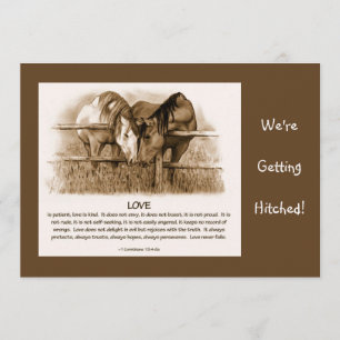 INVITATION BIBLE VERS :INVITE AU MARIAGE : CHEVAUX, PENCILE