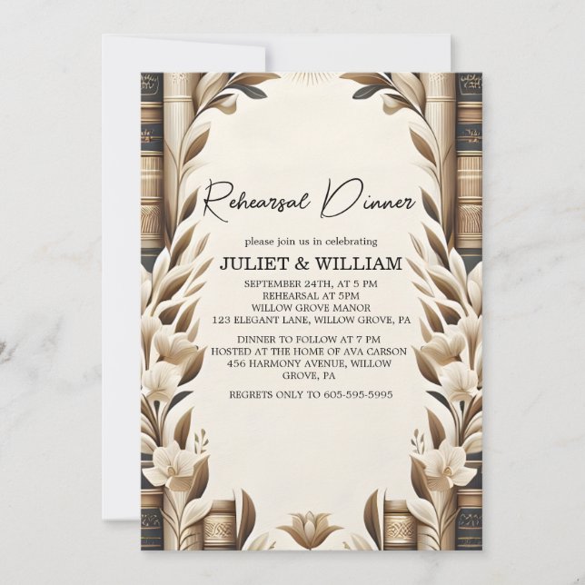 Invitation Bibliothèque Anglais Club Couverture Dîner de répé (Devant)