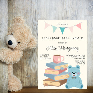 Invitation Bibliothèque de livres d'histoires Baby Shower Our