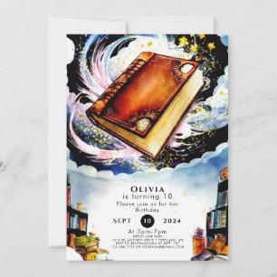 Invitation Bibliothèque Fun Boho Storthbook Anniversaire