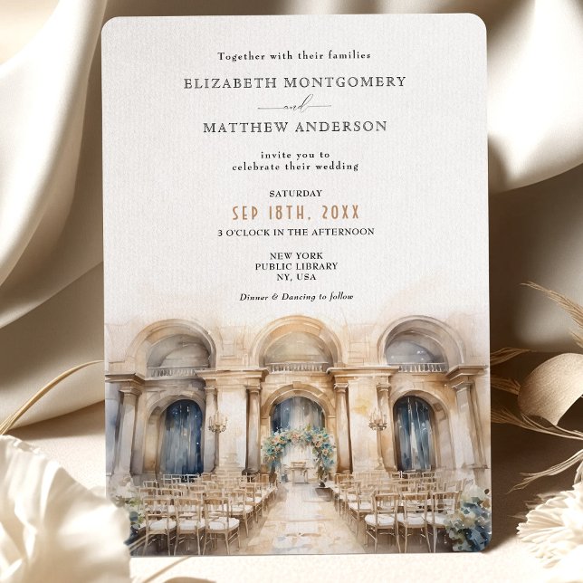 Invitation Bibliothèque publique Mariage de New York (Créateur téléchargé)