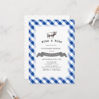 Bibs & Ribs Rustique Baby Shower Co-Ed Gingham Mar