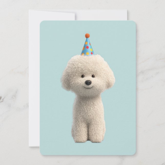 Invitation Bichon Frise Birthday Party (Devant)