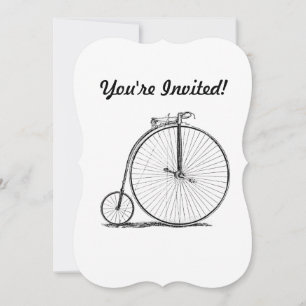 Invitation Bicyclette à grande roue Penny Farthing