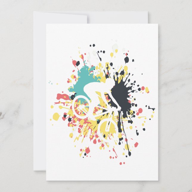 Invitation Bicyclette - Couleur de descente (Devant)