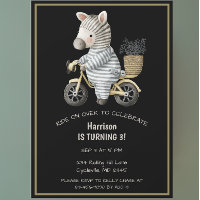 Bicyclette mignonne animal troisième anniversaire
