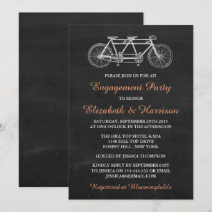Invitation Bicyclette Tandem Sur Chalkboard Enmanagement Part