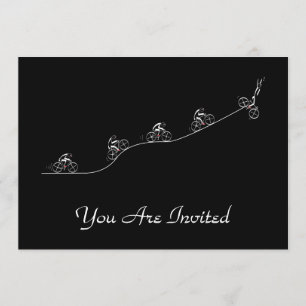 Invitation Bicycliste en train de franchir la colline