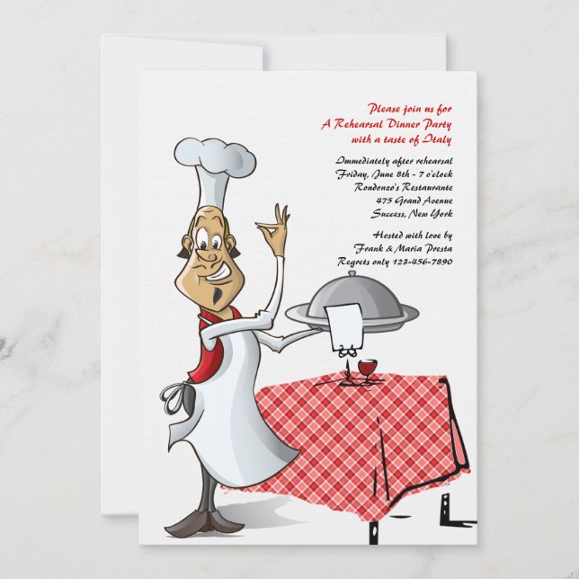 Invitation bien choisie de dîner de répétition du (Devant)