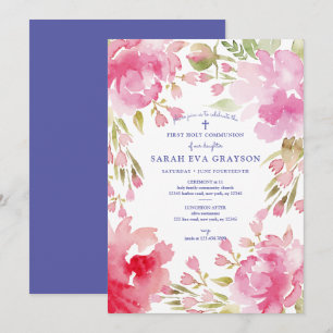 Invitation Bienheureux Foliage Première Communion
