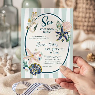 Invitation Bientôt à la mer Bébé' Fête de naissance Riviera C