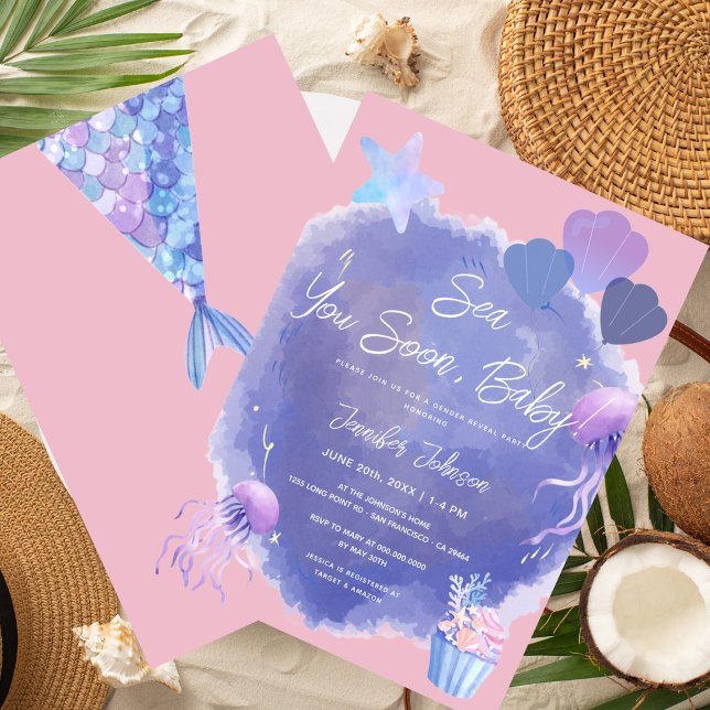 Invitation Bientôt à la mer Bébé Fête de Naissance Thème Océa (Créateur téléchargé)