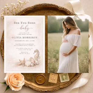 Invitation Bientôt à la mer bébé océan photo Baby Shower