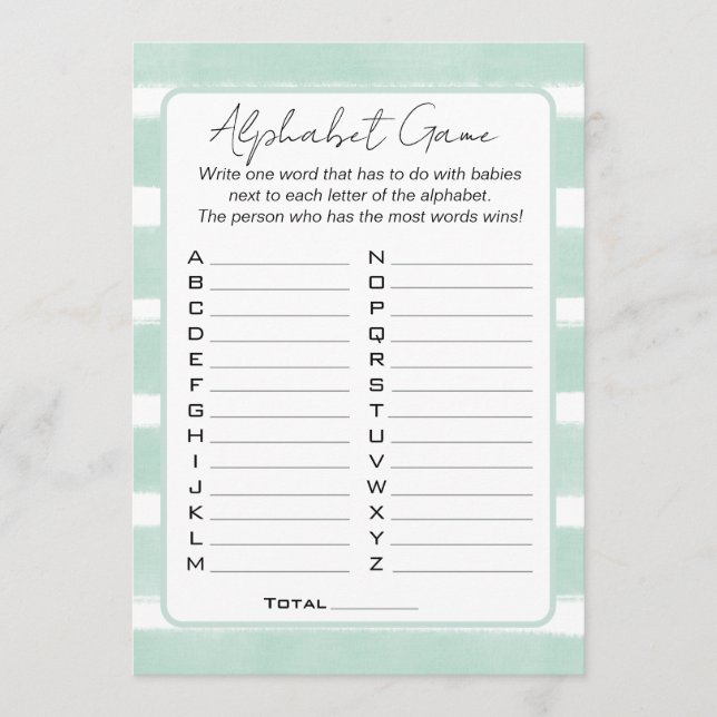 Invitation Bientôt de nouveau ensemble Baby Shower Jeu de l'a (Devant)