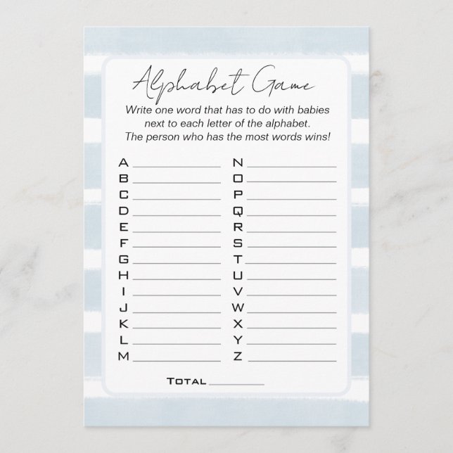 Invitation Bientôt de nouveau ensemble Baby Shower Jeu de l'a (Devant)